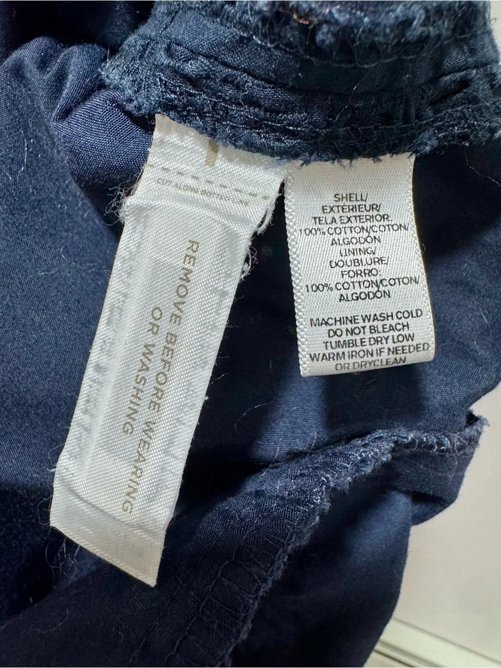 LOFT Marisa Riviera Navy Eyelet Cropped 100% Cotton Pants Size 2P
